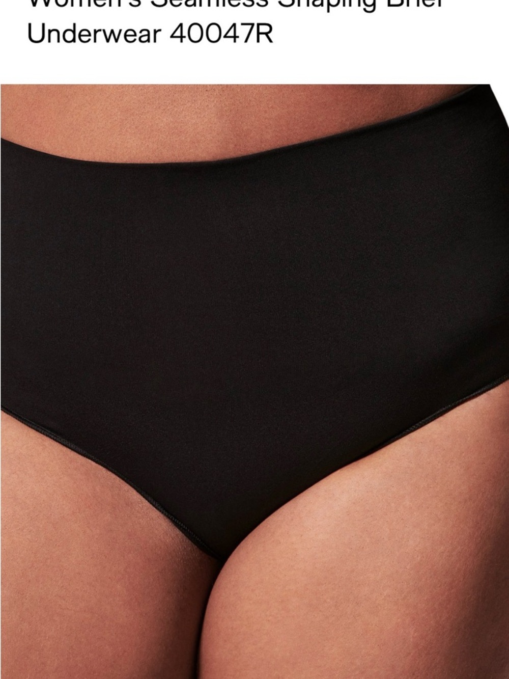 Size XL SPANX Black Seamless High-Waist Shaping Brief.